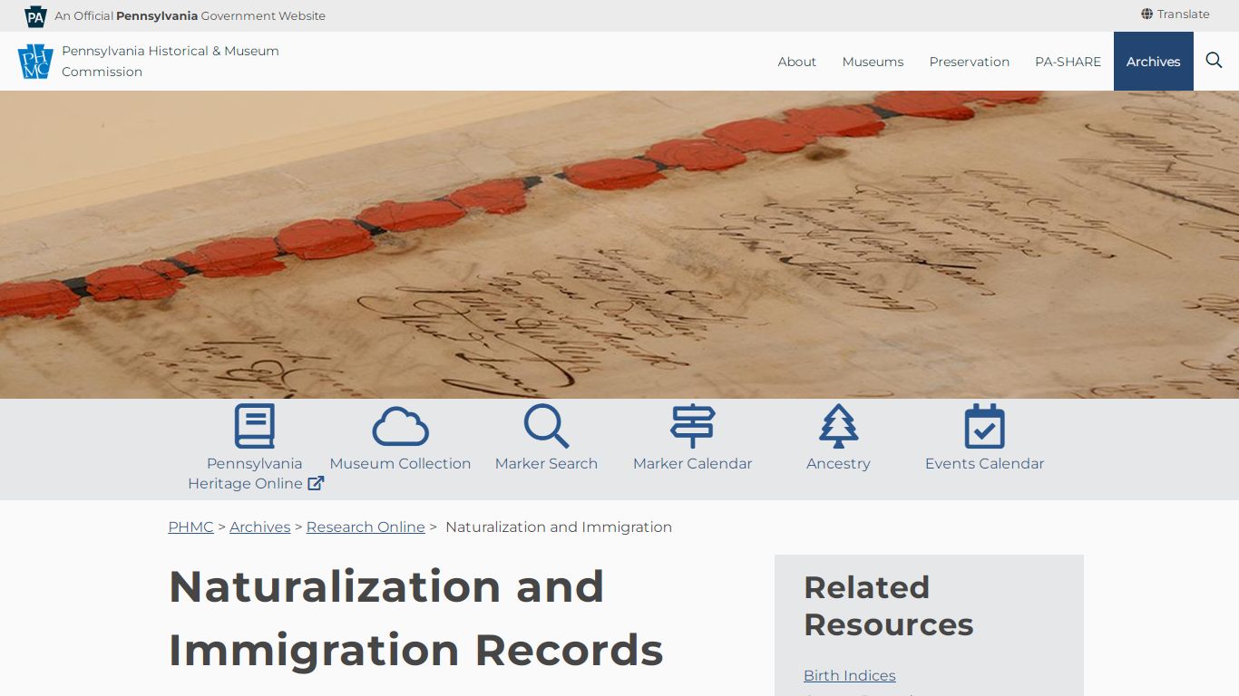 Naturalization and Immigration - Pennsylvania Historical & Museum ...